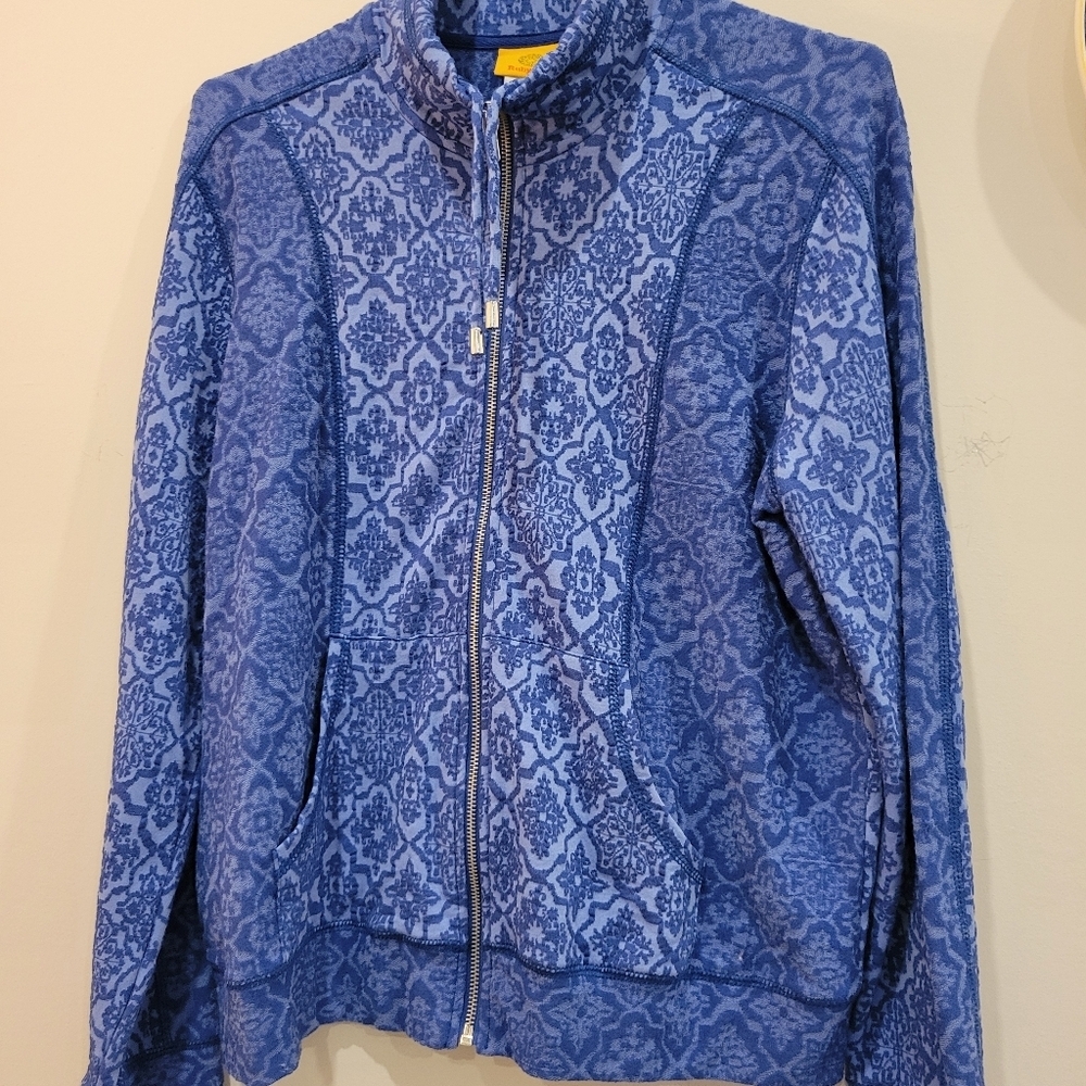 Ruby Road Casual Blue Print Zip Up Jacket With Pockets Med - Picture 5 of 7